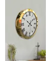 36 cm Gold Metal Roma Rakamlı Duvar Saati