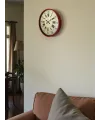 36 Cm Kırmızı Retro Duvar Saati
