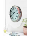 36 cm Krom Metal Roma Rakamli Duvar Saati