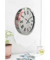 36 cm Krom Metal Roma Rakamli Duvar Saati