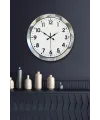 36 cm Krom Metal Standart Duvar Saati