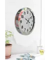 36 cm Krom Metal Standart Duvar Saati