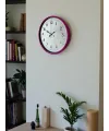 36 Cm Pembe Dekoratif Duvar Saati
