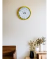 36 Cm Sarı 24 Saat Göstergeli Özel Tasarım Duvar Saati