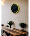 36 Cm Sarı Dekoratif Arapça Rakamlı Duvar Saati