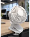 360 Derece Dönebilen Mandallı Şarjlı Mini Masa Fanı