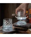 360 Derece Dönen Bardak - 280 ml - Kristal Cam