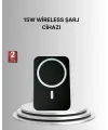 360° Döner Başlıklı Magsafe Araç Telefon Tutucu 15w Güvenli Kablosuz Şarj