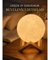 3d Ay Gece Lambası Ahşap Standlı Dekoratif Led Masa Lambası