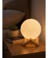 3d Ay Gece Lambası Ahşap Standlı Dekoratif Led Masa Lambası