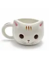 3D Kedi Tasarımlı Kabartmalı Seramik Kupa Bardak