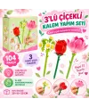3’lü Çiçekli Kalem Yapım Seti 104 Parça