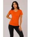 3’lü Kısa Kollu Bisiklet Yaka Basic Slim Fit T-Shirt - Kırmızı - Mavi - Turuncu