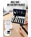 3.nesil Tws Bluetooth Kulaklık Bluetooth Bağlantılı Akıllı Saat Amoled Ekran Plastik Hasır Kordon