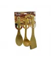 3pcs Ahşap Bambu  Mutfak Servis Seti  Kaşık=27cm - Kepçe=27cm - Spatula=32cm