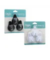 3pcs Lılyum Askı  Siyah - Beyaz Plastik   Yapışkanlı Montaj