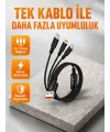 3’ü 1 Arada Şarj Kablosu Type-c İos Android Uyumlu Hızlı Ve Güvenli Şarj