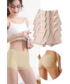 4 Adet Kadın Dikişsiz Görünmez İz Yapmaz Mini Şort Boxer Ten