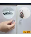4 Adet Kristal Tasarımlı Çok Amaçlı Yapışkanlı Tutacak Buton