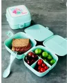 4 Bölmeli Çatallı Beslenme Kabı - Diyet Kabı Karışık Renklerdedir