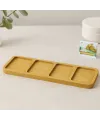4 Bölmeli Dikdörtgen Bambu Servis Tepsisi 32.8x10x1.4 cm