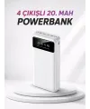 4 Çıkışlı 20.000 Mah Powerbank Taşınabilir Çoklu Giriş