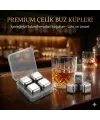 4lü Çelik Metal Kaplama Viski Taşı Soğutma Buz Küpü