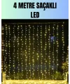 4 Metre Yılbaşı Şelale Led Perde Işık Ev Bahçe Dekor