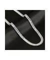 4 mm Baget Taşlı Zirkon Lüks Çelik Kolye
