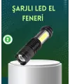 4 Modlu Usb Şarjlı Led El Feneri Kamp Ve Outdoor