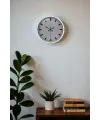 40 Cm Metal  Beyaz Modern Duvar Saati