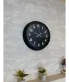 40 cm Siyah Metal Siyah Kadran Duvar Saati