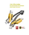4in1 Pd 65 Watt Type-c/27 Watt İphone Halat Örgü Kırılmaz Uç 1mt Hızlı Şarj Ve Data Kablosu Fp98