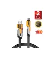 4in1 Pd 65 Watt Type-c/27 Watt İphone Halat Örgü Kırılmaz Uç 1mt Hızlı Şarj Ve Data Kablosu Fp98