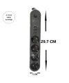 4lü Siyah Anahtarlı 3 USB Li Akım Korumalı Topraklı Çocuk Korumalı Grup Priz 2 Metre