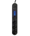 4lü Siyah Anahtarlı 3 USB Li Akım Korumalı Topraklı Çocuk Korumalı Grup Priz 2 Metre