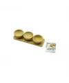 4pcs  Çerezlik - Lokumluk Ahşap Bambu Tepsili Kase Seti 30x11cm