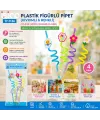4pcs Kıvrımlı - Renkli Plastik Pipet Figürlü=mix