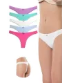 5 Adet Pamuklu Kadın Klasik Dantelli String Tanga