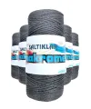5 Adet Polyester Makrome İpi 420 Koyu Gri 100 gr