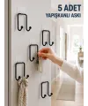 5 Adet Yapışkanlı Duvar Askısı Çok Amaçlı Pratik Askılık Seti