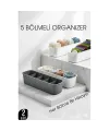 5 Bölmeli Dolap ve Çekmece İçi 2’li Set Organizer Kutusu (Gri & Beyaz) 722440
