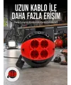 5 Metre Kablolu 4’lü Kırmızı Priz Makara
