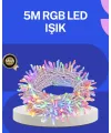 5 Metre Şeffaf Kablo Led Peri Işığı 50 Ampullü Dekoratif Led