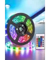 5 Metre Şerit Led Rgb Işıklı Kumandalı Güç Adaptörü Her Ortama Uygun