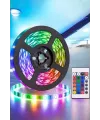 5 Metre Şerit Led Rgb Işıklı Kumandalı Güç Adaptörü Her Ortama Uygun
