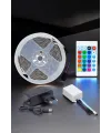 5 Metre Şerit Led Rgb Işıklı Kumandalı Güç Adaptörü Her Ortama Uygun
