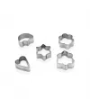 5 Pcs Metal Kurabiye Kalıp Kalp - Yıldız - Papatya - Ağaç