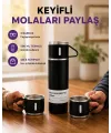 500 Ml Isı Korumalı Çelik Termos Ve Bardak Seti | Silikon Tabanlı, Şık Ve Pratik