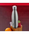 500 ml Paslanmaz Çelik Şişe Termos (Krom, Kaydırmaz Taban)